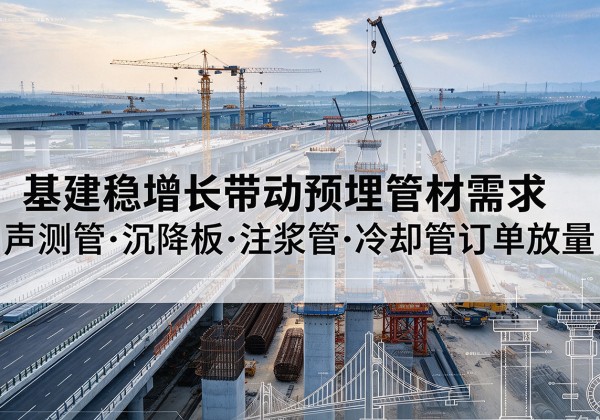泗水基建稳增长带动预埋监测管材需求，声测管、沉降板、注浆管订单持续放量